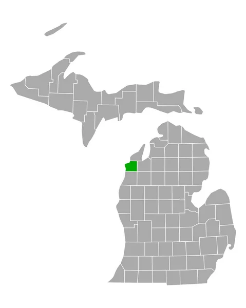 Karte Von Benzie Michigan — Stockvektor