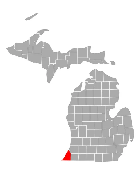 Map Berrien Michigan — Stock Vector