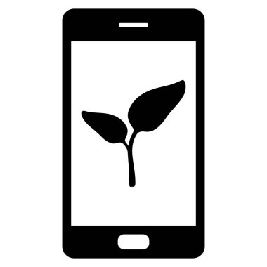 Vektör illüstrasyon olarak bitki ve akıllı telefon