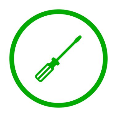 Vektör illüstrasyonu olarak tornavida ve daire