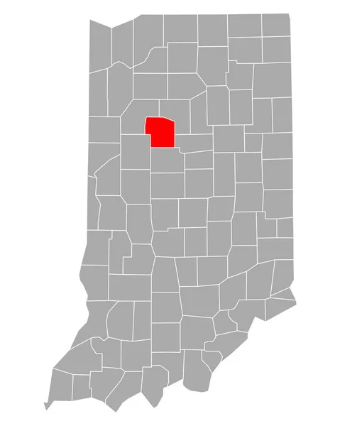 Mapa Carroll Indiana — Vector de stock