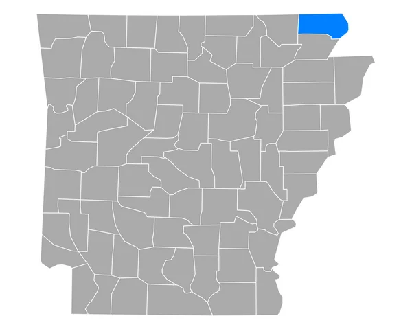 Mapa Argila Arkansas — Vetor de Stock