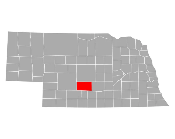 Kaart Van Dawson Nebraska — Stockvector