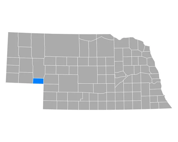 Nebraska Daki Deuel Haritası — Stok Vektör