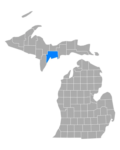 Karte Von Delta Michigan — Stockvektor