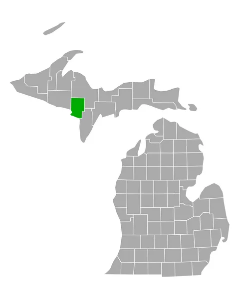 Mapa Dickinsona Michiganu — Stockový vektor