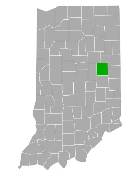 Carte Delaware Indiana — Image vectorielle