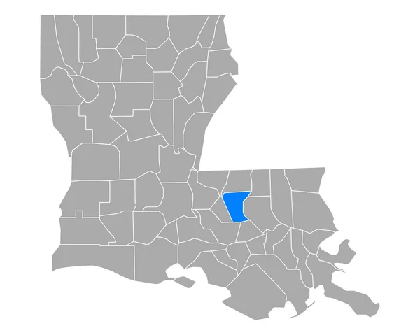 ルイジアナ州の東バトンルージュの地図 — ストックベクタ