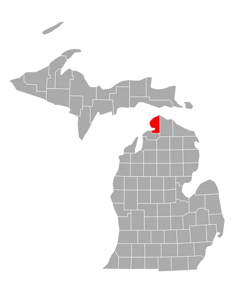 Mapa Emmet Michigan — Vetor de Stock