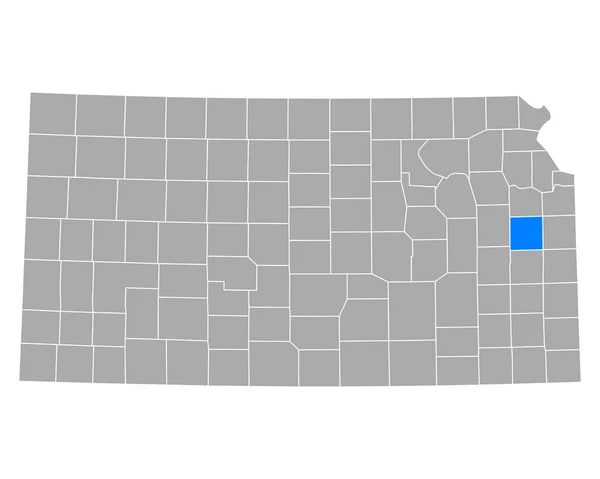 Mappa Franklin Kansas — Vettoriale Stock