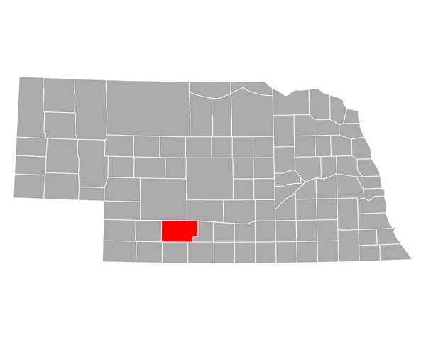 Mapa Frontier Nebraska — Archivo Imágenes Vectoriales