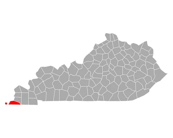 Mapa Fultonu Kentucky — Stockový vektor