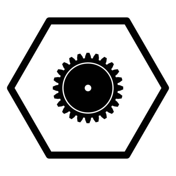 Gear Hexagon Vector Illustration — Stock Vector