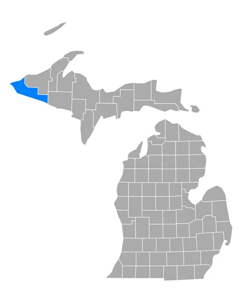 Carte Gogebic Michigan — Image vectorielle