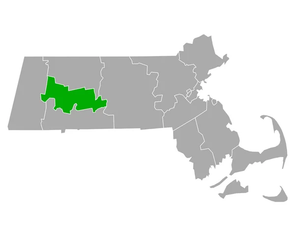 Karta Över Hampshire Massachusetts — Stock vektor