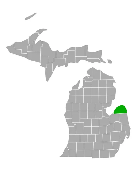 Carte Huron Michigan — Image vectorielle