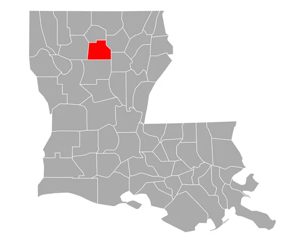 路易斯安那州杰克逊地图 — 图库矢量图片