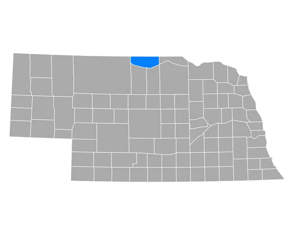 Mapa Keya Paha Nebraska — Vector de stock