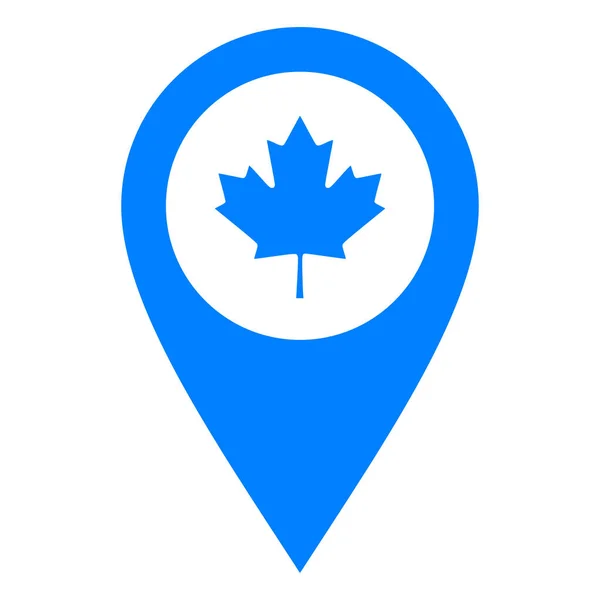 Maple Leaf Location Pin Vector Illustration — Stock Vector