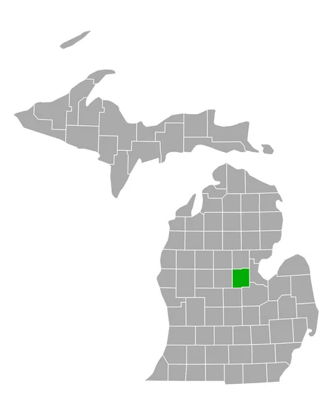 Carte Midland Dans Michigan — Image vectorielle