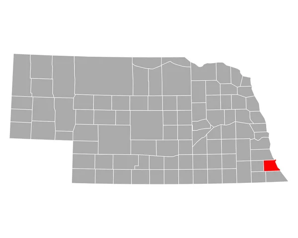 Kaart Van Nemaha Nebraska — Stockvector