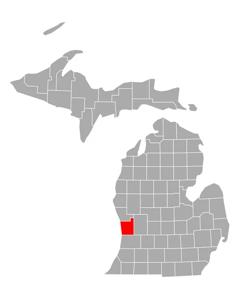 Mapa Otawa Michigan — Vetor de Stock