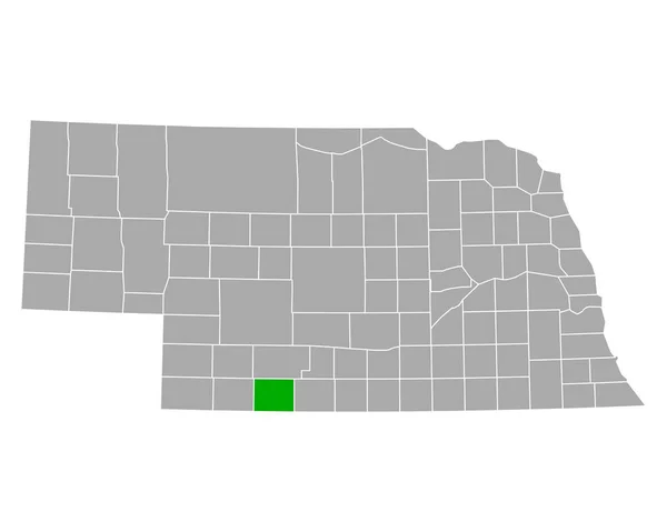 Nebraska Daki Kızıl Söğüt Haritası — Stok Vektör