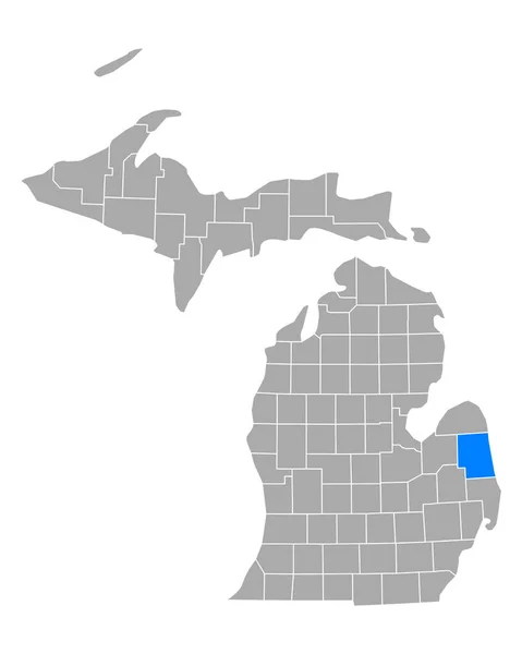 Karte Von Sanilac Michigan — Stockvektor