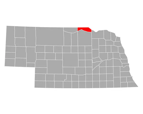 Mapa Boyd Nebraska — Vector de stock