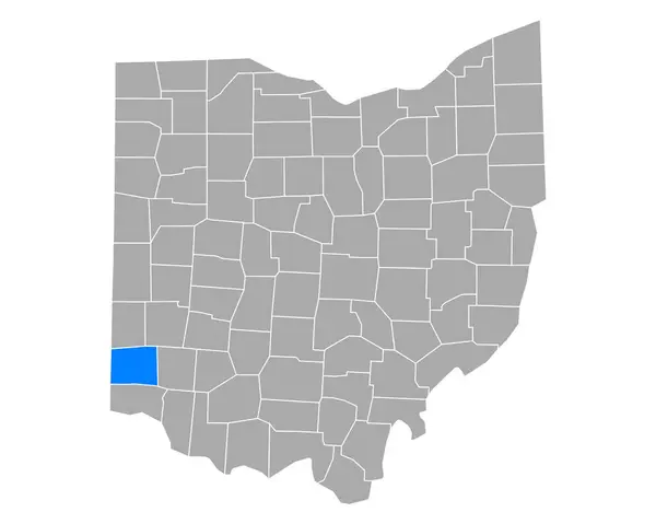 Kaart Van Butler Ohio — Stockvector