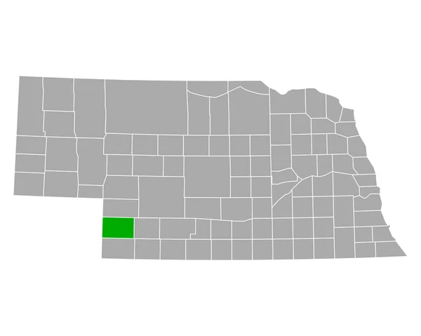 Mapa Chase Nebrasce — Stockový vektor