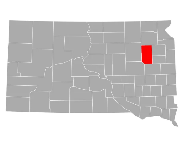 Mapa Clark Dakota Del Sur — Archivo Imágenes Vectoriales