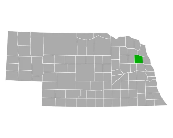 Map Cuming Nebraska — Stock Vector