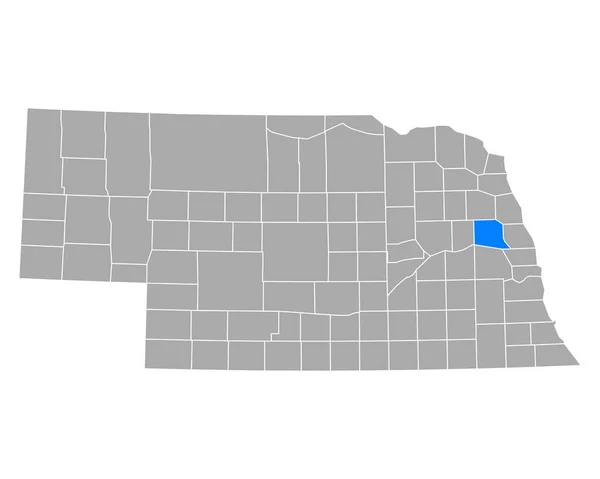 Nebraska Daki Dodge Haritası — Stok Vektör
