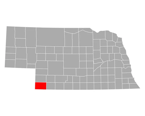 Nebraska Daki Dundy Haritası — Stok Vektör