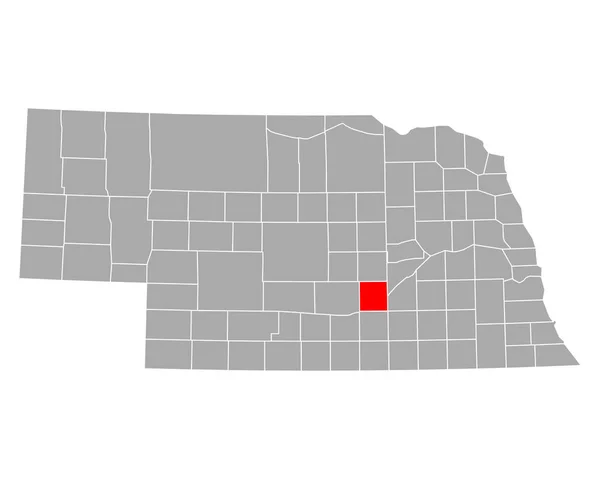 Mappa Hall Nebraska — Vettoriale Stock