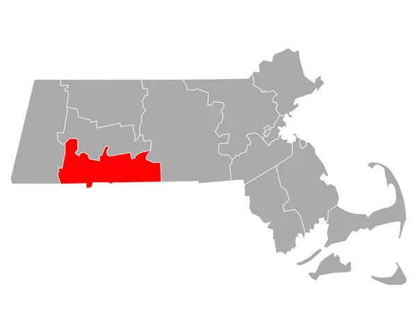 Mapa Hampden Massachusetts — Wektor stockowy