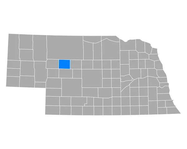 Kaart Van Hooker Nebraska — Stockvector