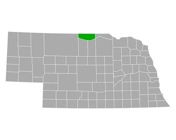 Nebraska Daki Keya Paha Haritası — Stok Vektör