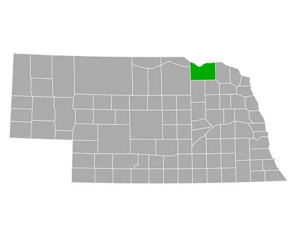 Nebraska Daki Knox Haritası — Stok Vektör