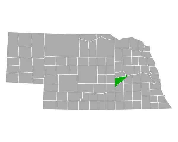 Nebraska Daki Merrick Haritası — Stok Vektör