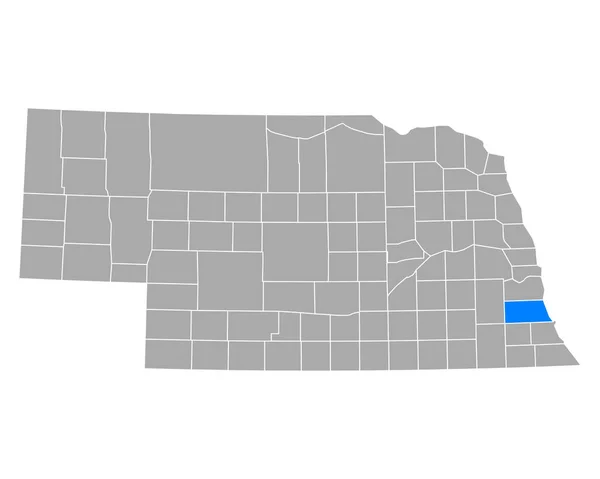 ネブラスカ州のつま先の地図 — ストックベクタ
