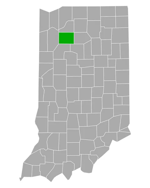 Mapa Pułaskiego Indiana — Wektor stockowy