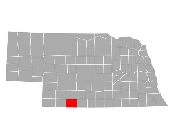 Map Red Willow Nebraska — Stock Vector