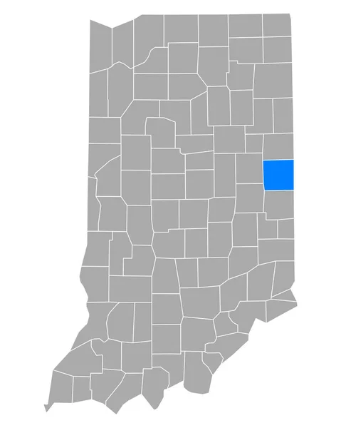 Mapa Randolpha Indiana — Wektor stockowy