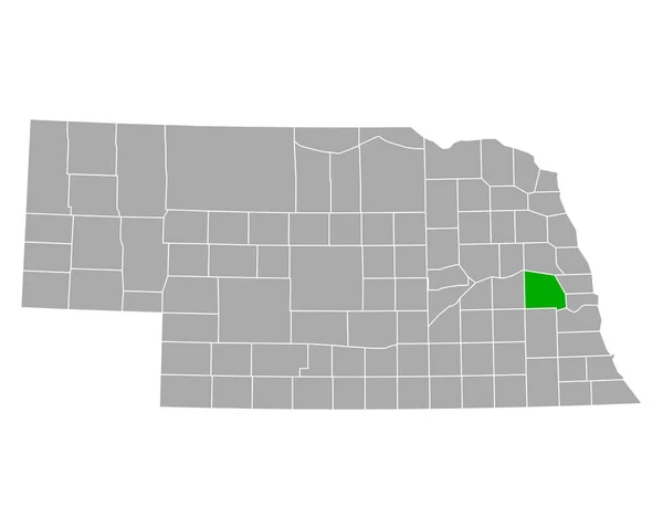 Mappa Saunders Nebraska — Vettoriale Stock