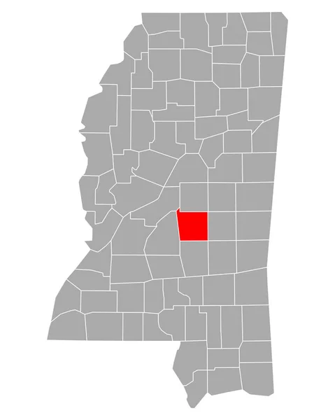 Carte Scott Dans Mississippi — Image vectorielle