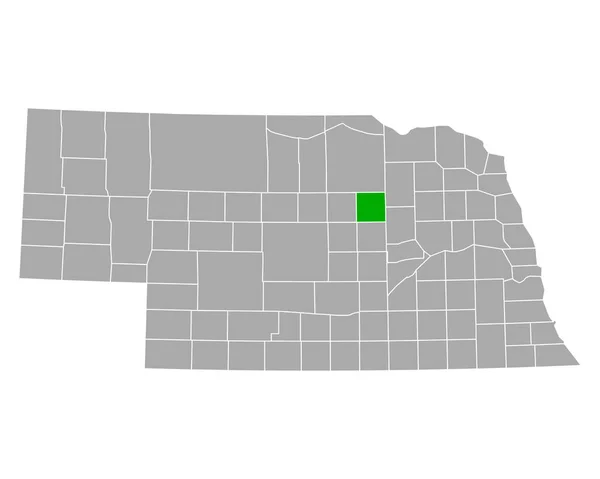 Nebraska Daki Wheeler Haritası — Stok Vektör