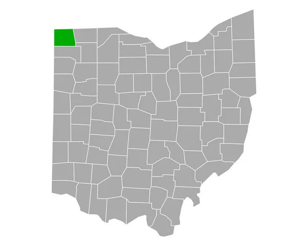 Karte Von Williams Ohio — Stockvektor