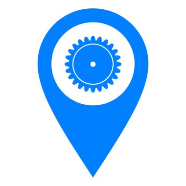 Vektör illüstrasyonu olarak vites ve konum iğnesi